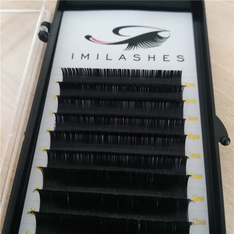 Matte black 0.20 D curl ellipse flat lashes wholesale-V