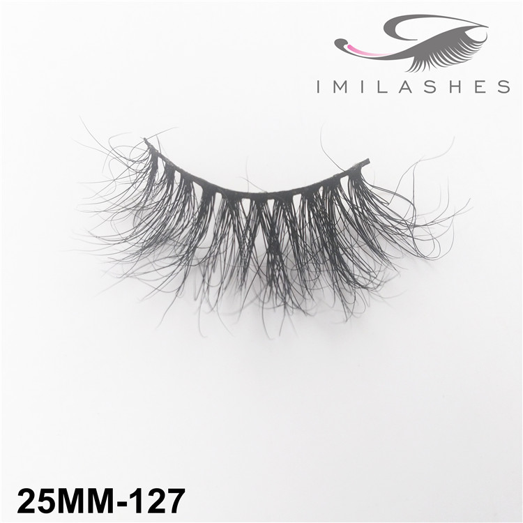 Professional 25mm long black mink eyelashes factory -V 