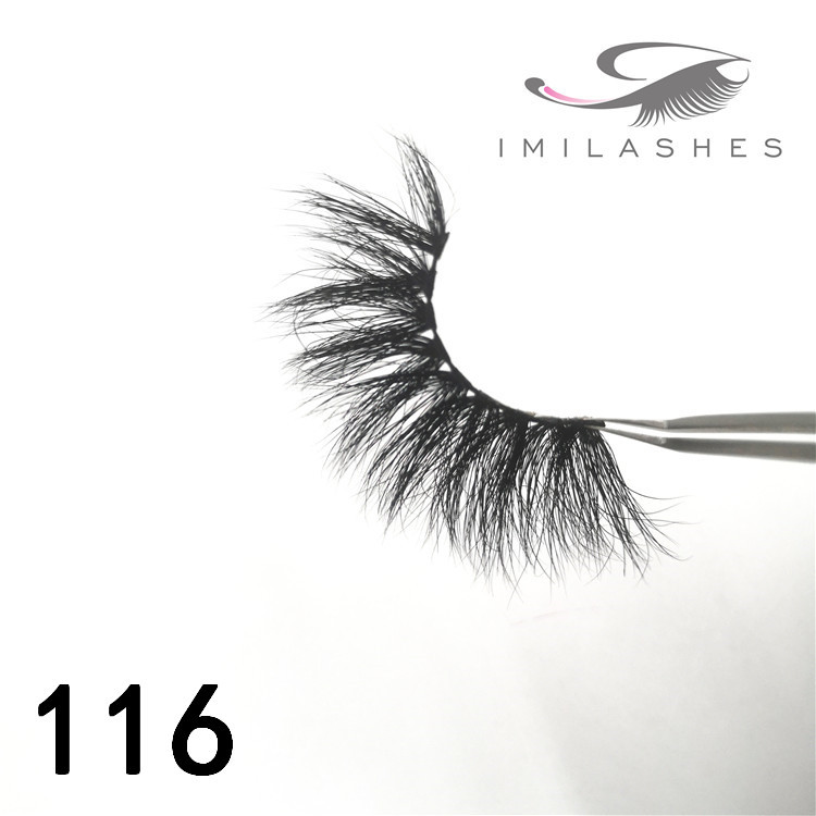 Handmade 25mm long real mink strip lashes - A