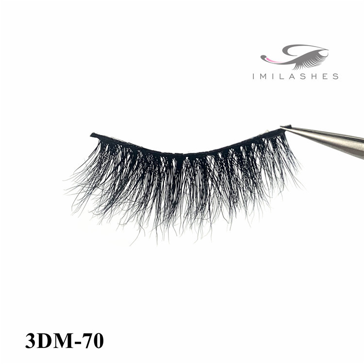 Natural black 3D faux mink hair strip lashes waterproof-L
