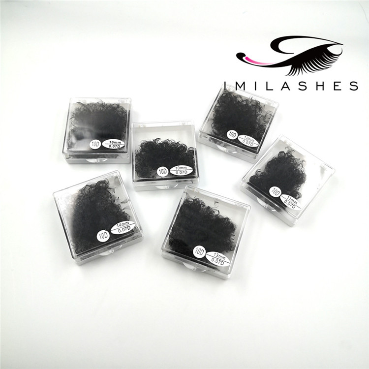 Loose volume fans heat bonded premade lashes - A