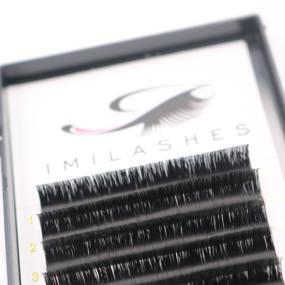 China customer logo easy fan silk blooming eyelash extension-L